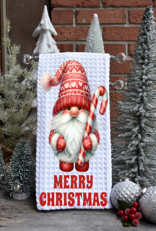 Merry Christmas Gnome Dish Towels